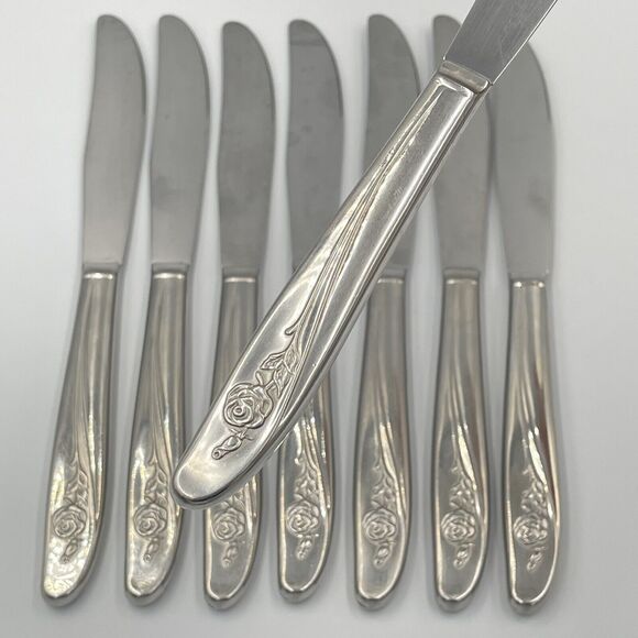 8 Qty Lot Oneida ROSEANNE Stainless Silverware Replacement Flatware Floral Rose - Picture 6 of 6